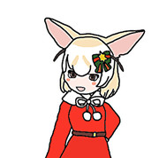 クリスマス衣装のフェネック