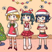 クリスマスのくじに当たった吉田さんとゆりちゃんと小宮山さん