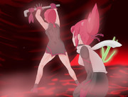 ケムリクサ12話のりんを助けるりょうのシーン