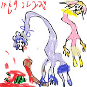 スイカを割るアライさんとフェネック