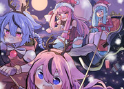 プレゼントを届ける琴葉サンタと鳴花トナカイ。