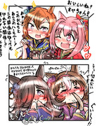 おもちに感動する2人と苦戦する2人