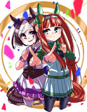 スぺとスズカの一着ポーズ