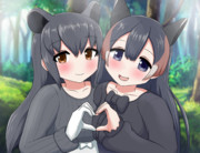 ２人でハートのバクちゃんコンビ