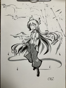 １０年前に描いた藤原妹紅をもう一度描いてみた