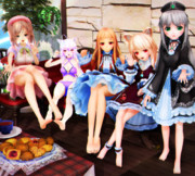 【今日のレア様】おみあしさん いっぱいのお茶会…♡