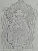 ジビエバーガーを食べる沃月ちゃん