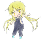 裸オーバーオールなさっちん