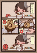 龍驤ちゃんと浮輪とチョコドーナツ