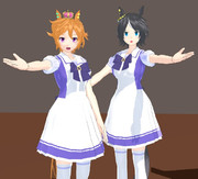 舞台の劇中歌の練習をする二人