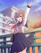 夕焼け ニコニコ静画 イラスト