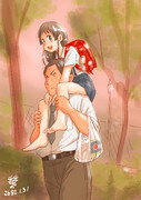 おにーさんに肩車娘