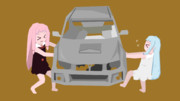 【GIF】車を人力でワイドボディ化させる琴葉姉妹