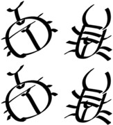 かぶとむし、くわがたむし落書き素材セット