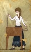 【壁画】テルミンを奏でる女