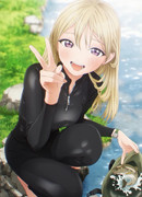 【素材】明日ちゃんのセーラー服(26)　おっきいの釣れたB