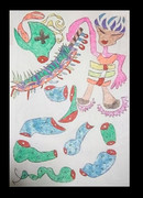 大蛇を退治する祖母