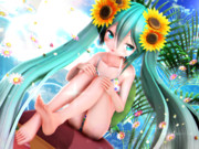 【ちびミクちゃん萌えリンク】可愛くおすわり…♡