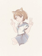 僕らの敷波はスーパーにゃんにゃんの日にはダブルピースとかしてくれちゃう