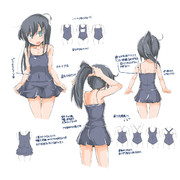 朝潮委員長のスク水よもやま絵(1/3)