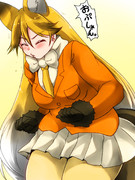 充実したくしゃみをするキタキツネ