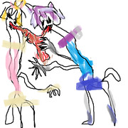 かばやきさん太郎を食べるアライさんとフェネック