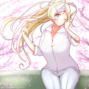 ブラウスコマちゃんと桜