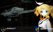Kagamine Rin Reactor Behind Cobra Helicopter