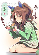 どん兵衛を食べるキングさん