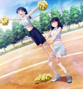 【素材】明日ちゃんのセーラー服(54)　小路と璃生奈のチアリーディング