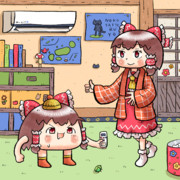 節電のために部屋の温度を一度下げる博麗霊夢さんとゆっくりさん