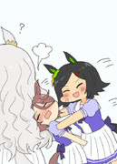 タイシンをハヤヒデにモフらせるチケゾーちゃん