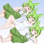 ずんだもん　ぐうたら絵素材