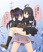 怪我した三日月ﾁｬﾝを連れて帰る有明ﾁｬﾝ♪