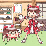 東方酔蝶華の豆まき大会バージョンの博麗霊夢さんとゆっくりさん