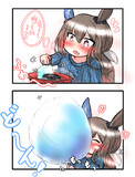 ふわふわのわたあめを作るアヤベさん