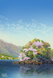 孤島の山桜