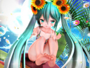 【ちびミクちゃん萌えリンク】足指さんにぎにぎ…っ♡