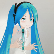 写楽のまねをするミクさん