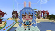 マインクラフトで作った兎田ぺこら(アイドル衣装Ver