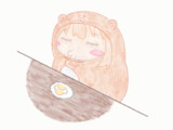 りんごを食べるうまる