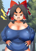 肩出し太眉爆乳web霊夢