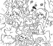 魔女さんの集合絵（未完成）