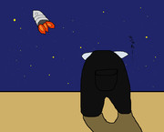 宇宙船に乗り遅れるクルーイタコさん