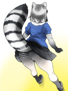 タイツに透けるアライさん柄パンツ