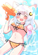 猫耳水着あかりちゃん