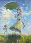 日傘を差す殿下