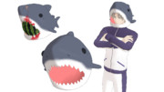 【MMD-OMF12】サメの被り物【MMDアクセサリ配布】
