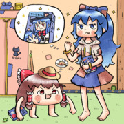 それぞれの野望を胸に例大祭に向かう依神紫苑さんとゆっくりさん