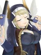 砂漠の夜のオアシス　教会の火防女